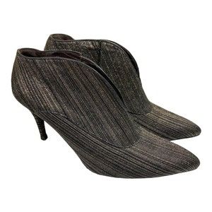 STUART WEITZMAN Black/Gold Metallic Stiletto Ankle Boots Booties Womens 9M EUC